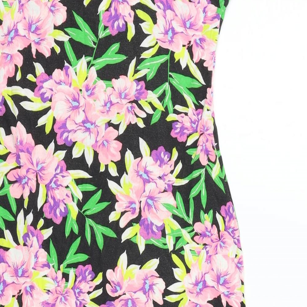 Apricot Womens Black Floral Fit & Flare Size 12