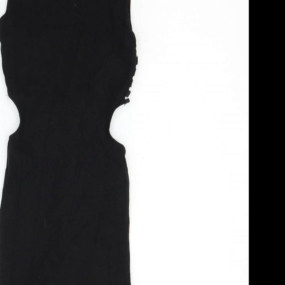 Miss Selfridge Womens Black Polka Dot Fit & Flare Size 6