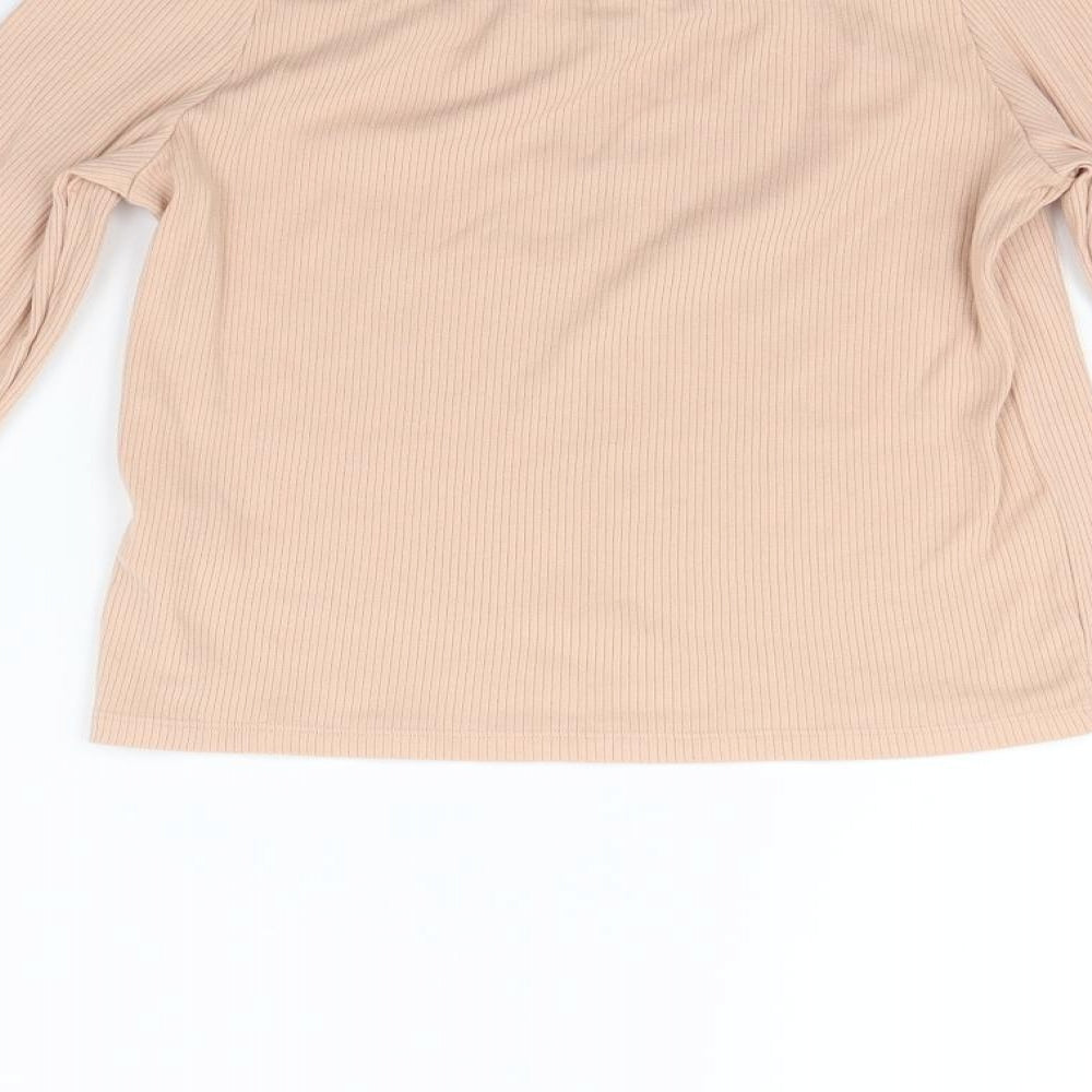 Divided Womens Beige Basic T-Shirt Size L