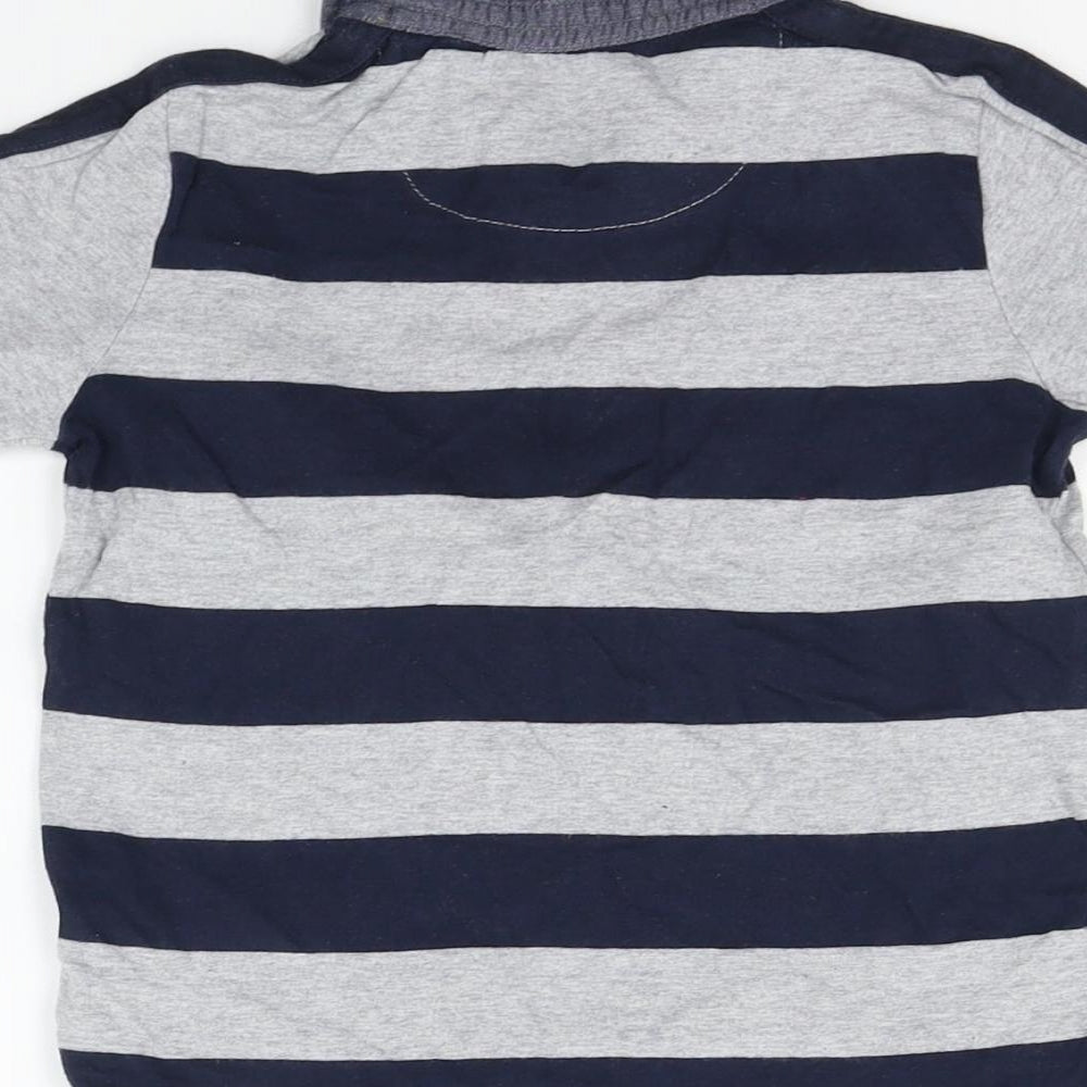 TU Girls Grey Striped Basic Polo Size 3-4 Years