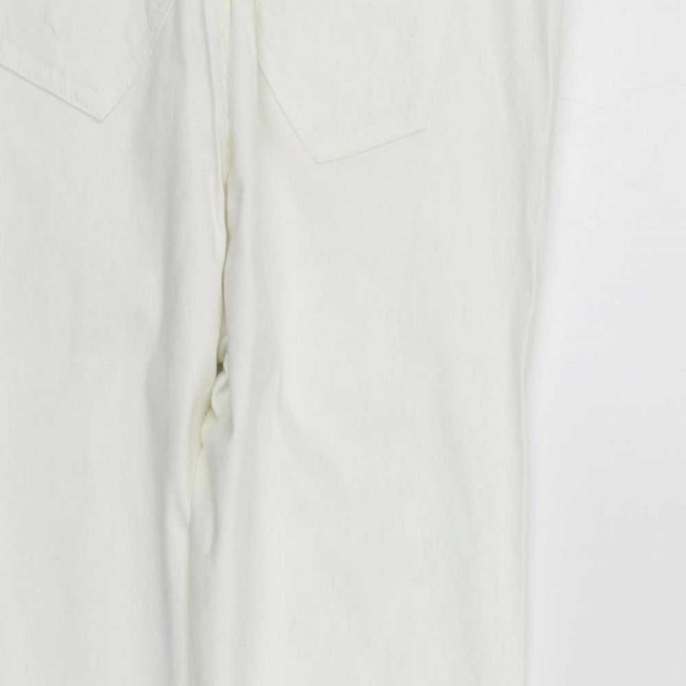 deniem & co Womens White Trousers Size 16 L27 in