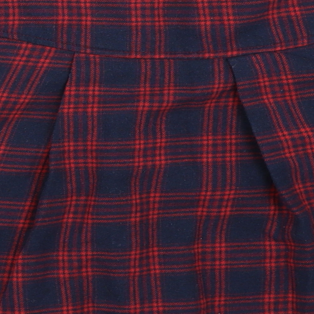 SheIn Womens Blue Check Skater Skirt Size S