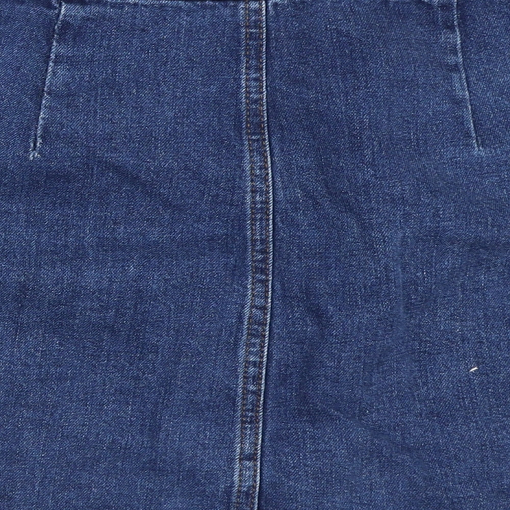 Topshop Womens Blue Denim Mini Skirt Size 26 in