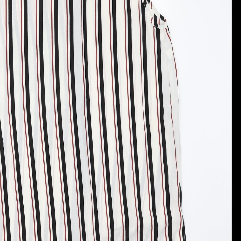 Atmosphere Womens White Striped Basic Button-Up Size 6