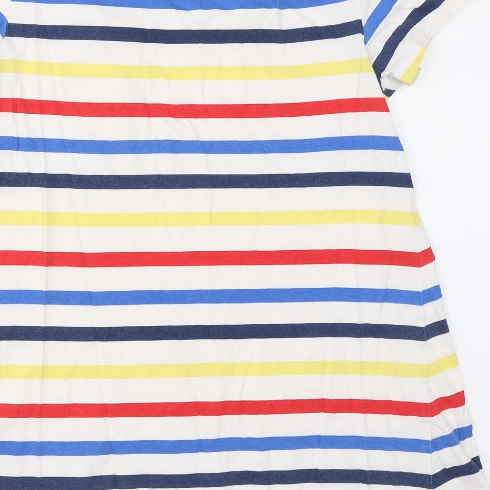 George Womens White Striped Basic T-Shirt Size 6