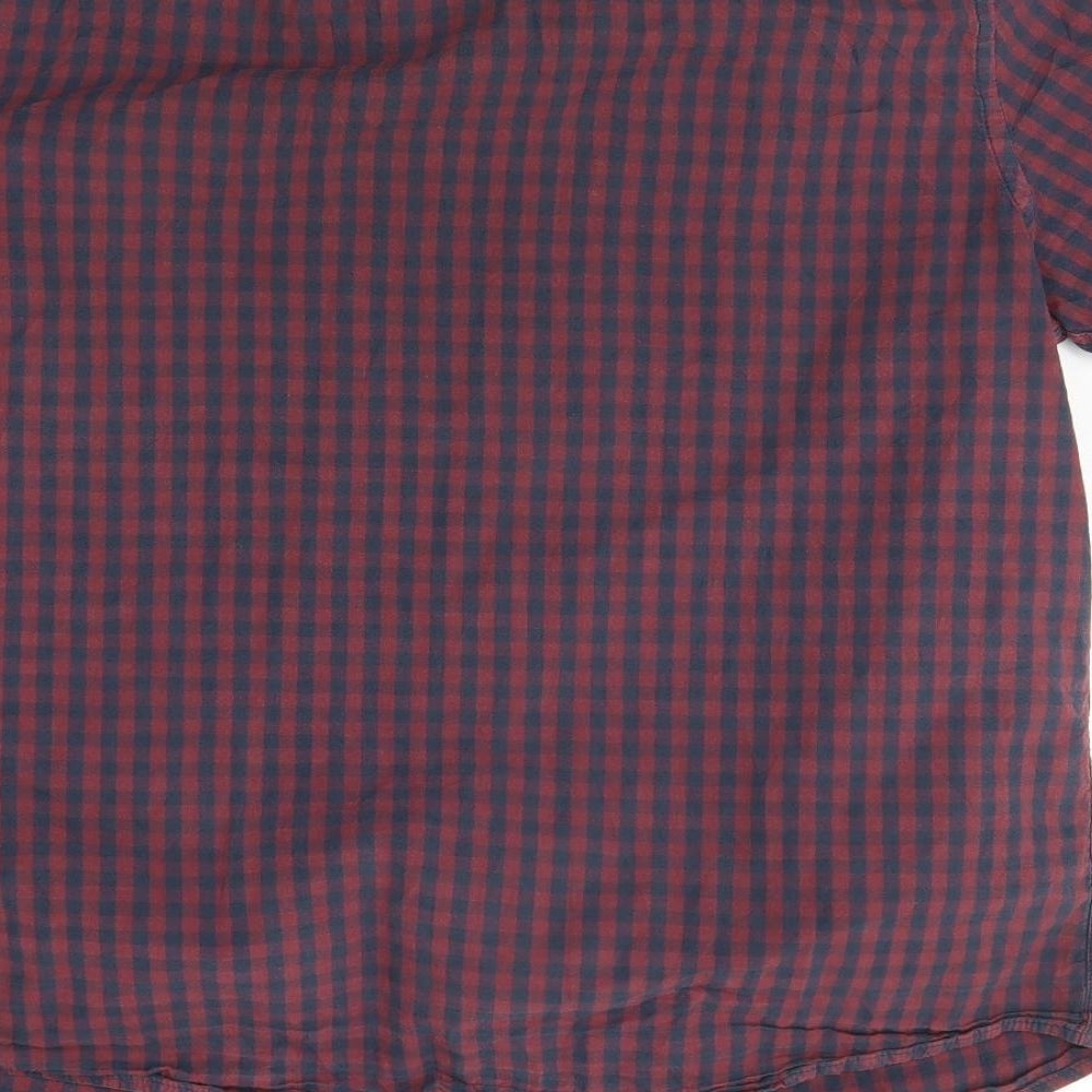 George Mens Red Check Button-Up Size 16.5