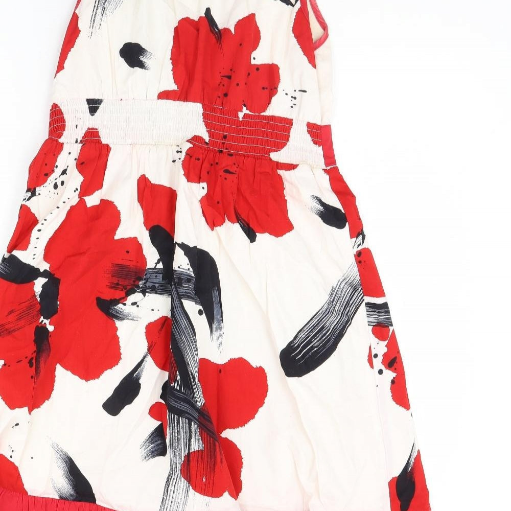 Preworn Womens White Floral Shift Size M