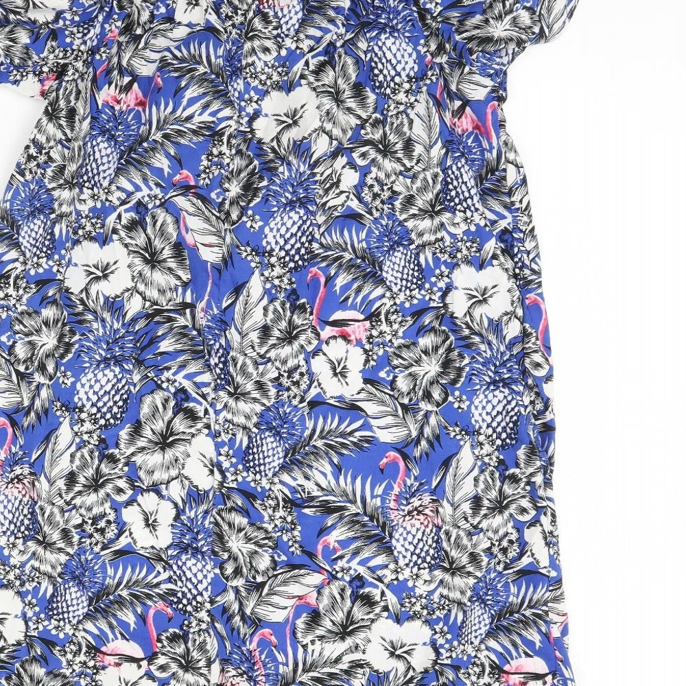 Atmosphere Womens Blue Floral Kaftan Size 14