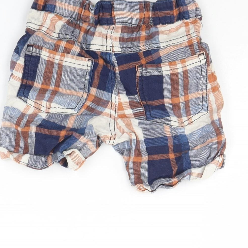 Next Boys Blue Plaid Sweat Shorts Size 2 Years