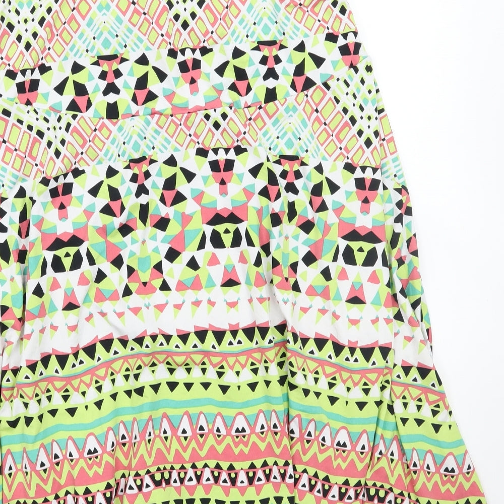 Robert Louis Womens Multicoloured Geometric A-Line Skirt Size XL