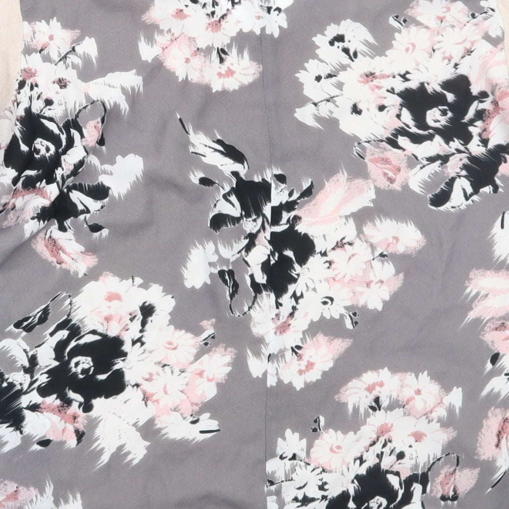 George Womens Beige Floral Basic Blouse Size 10
