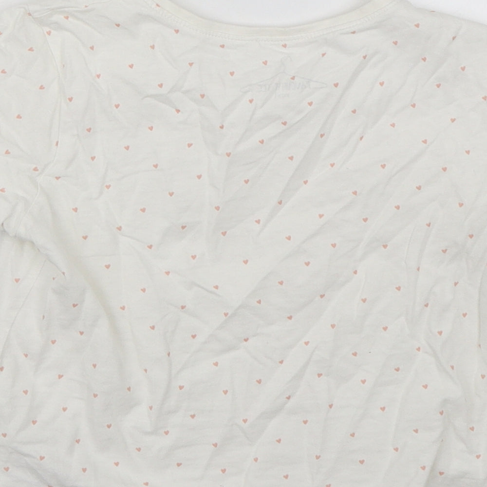 NEXT Girls White Basic T-Shirt Size 5-6 Years - Hearts