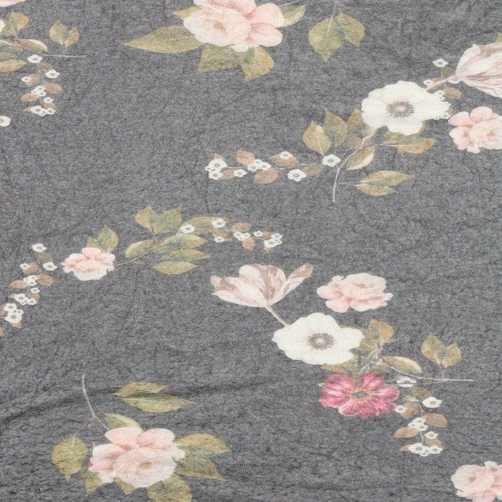 VIOLA BORGHI Womens Grey Floral Pullover Jumper Size 2XL