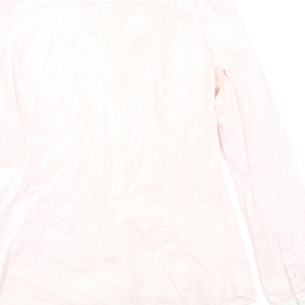 RESERVED Womens Pink Striped Basic Button-Up Size 12