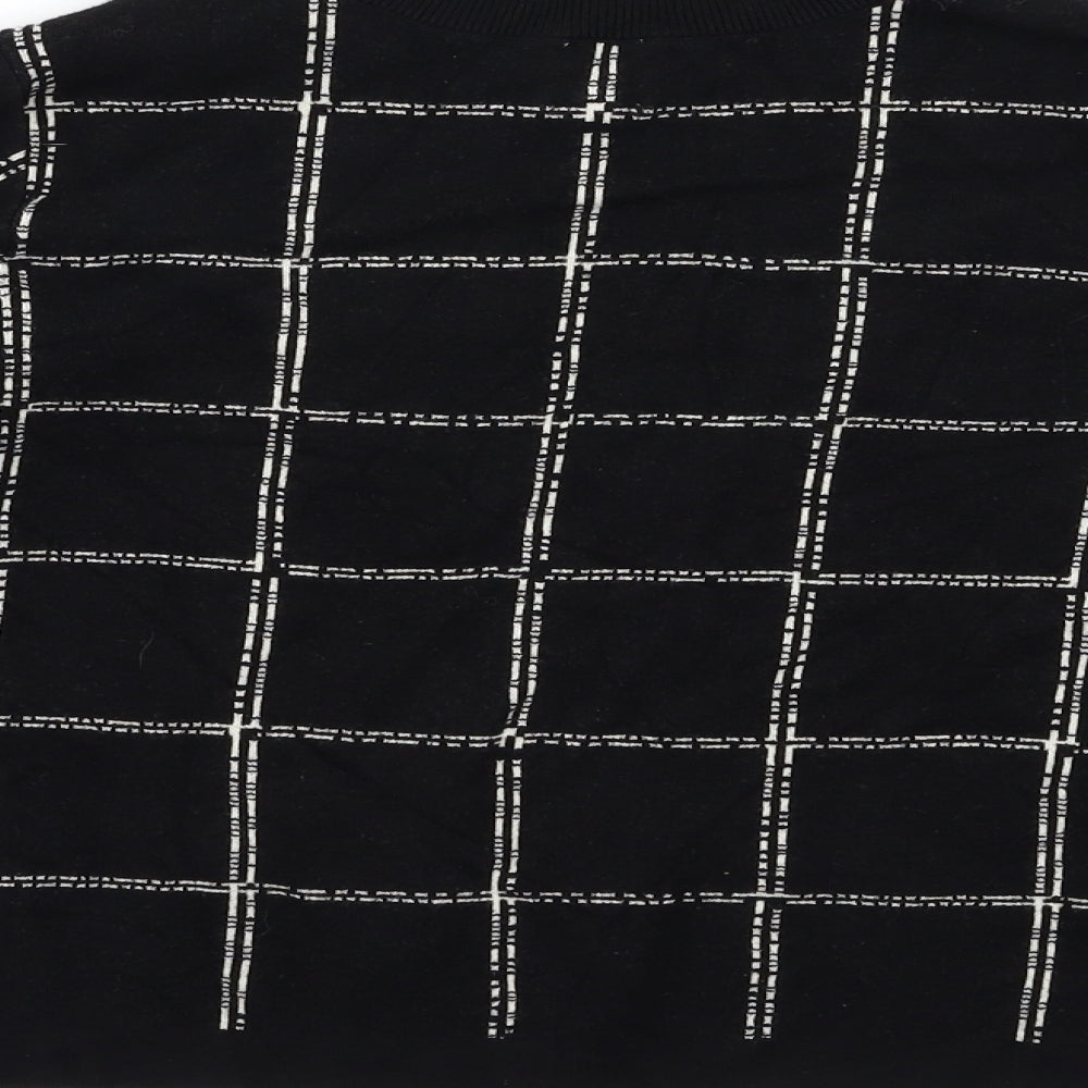 H&M Womens Black Check Pullover Jumper Size M