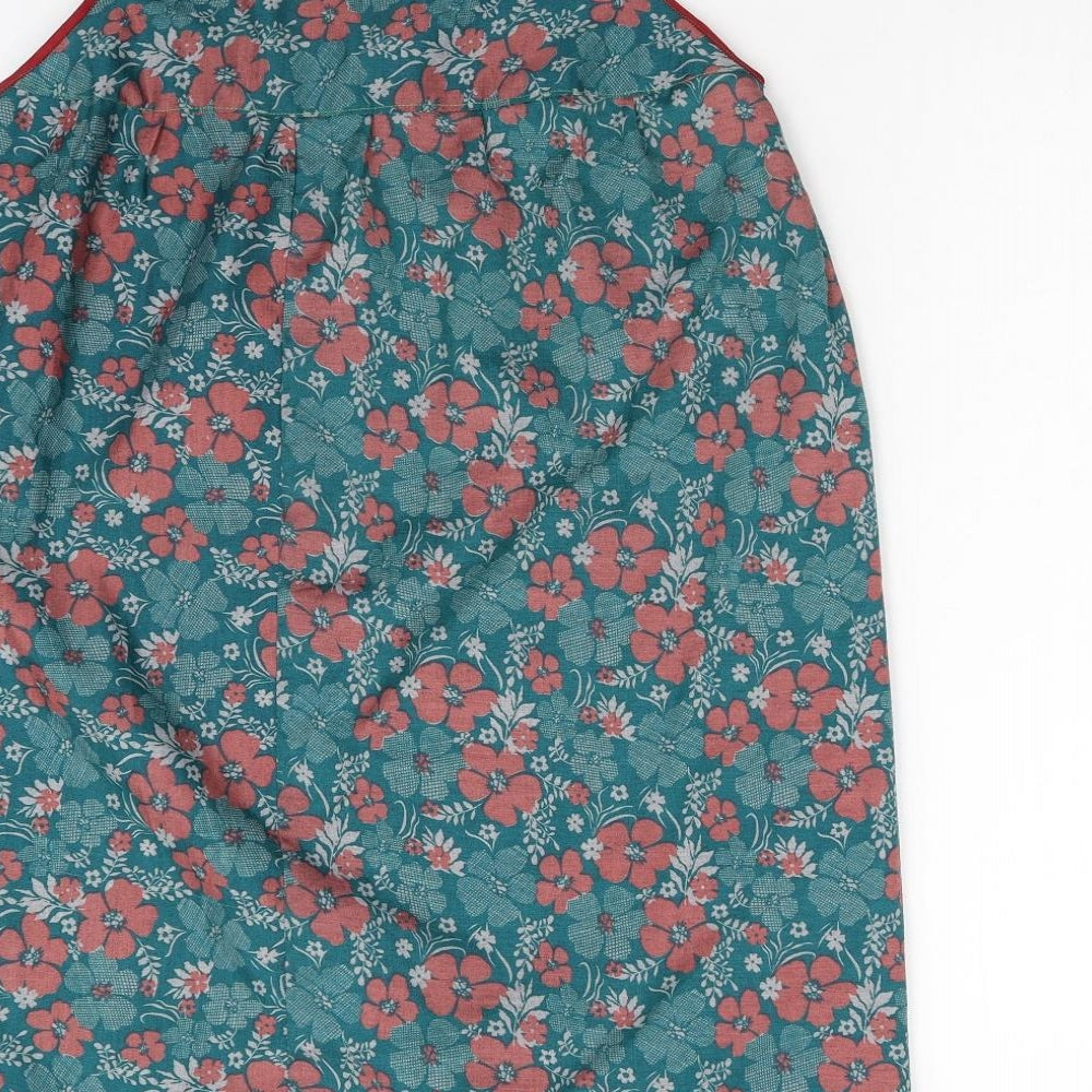 Preworn Womens Green Floral Tunic Tank Size M