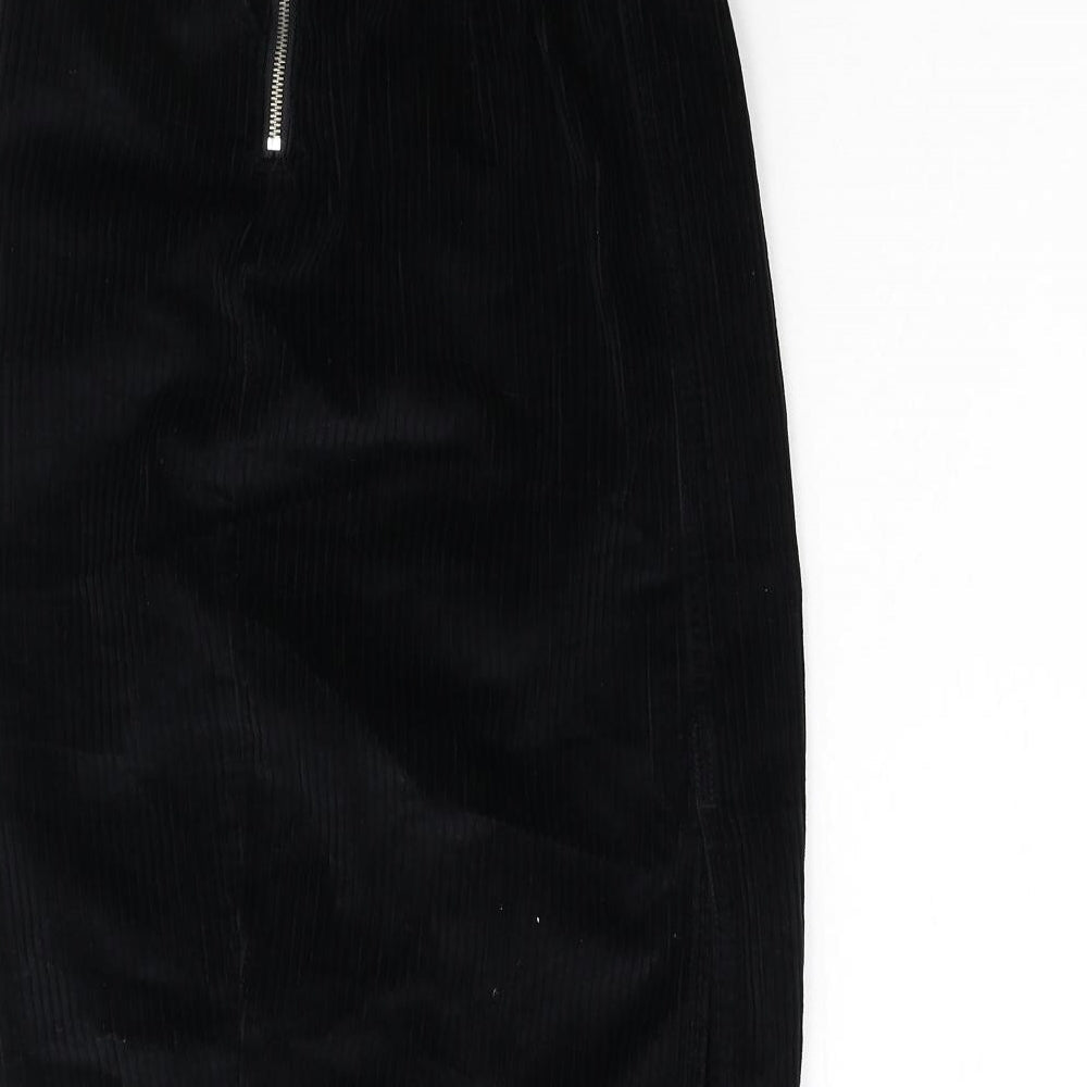 Primark Womens Black Corduroy Straight & Pencil Skirt Size 8