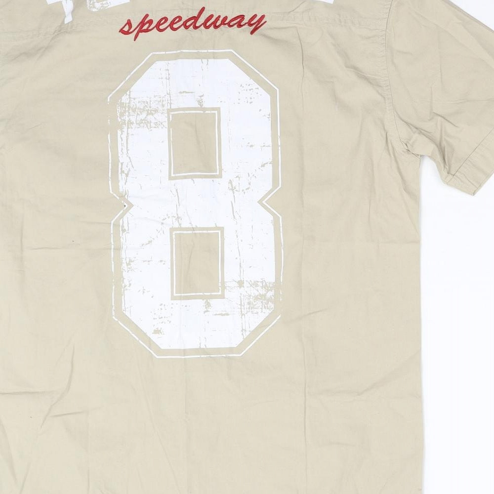 NEXT Mens Beige Button-Up Size S