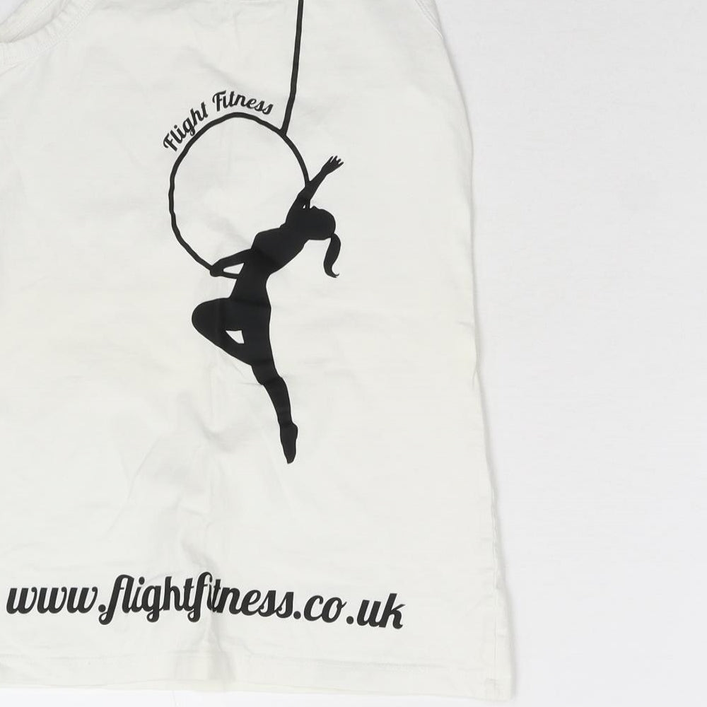 Flight Fitness Womens White Basic Tank Size S