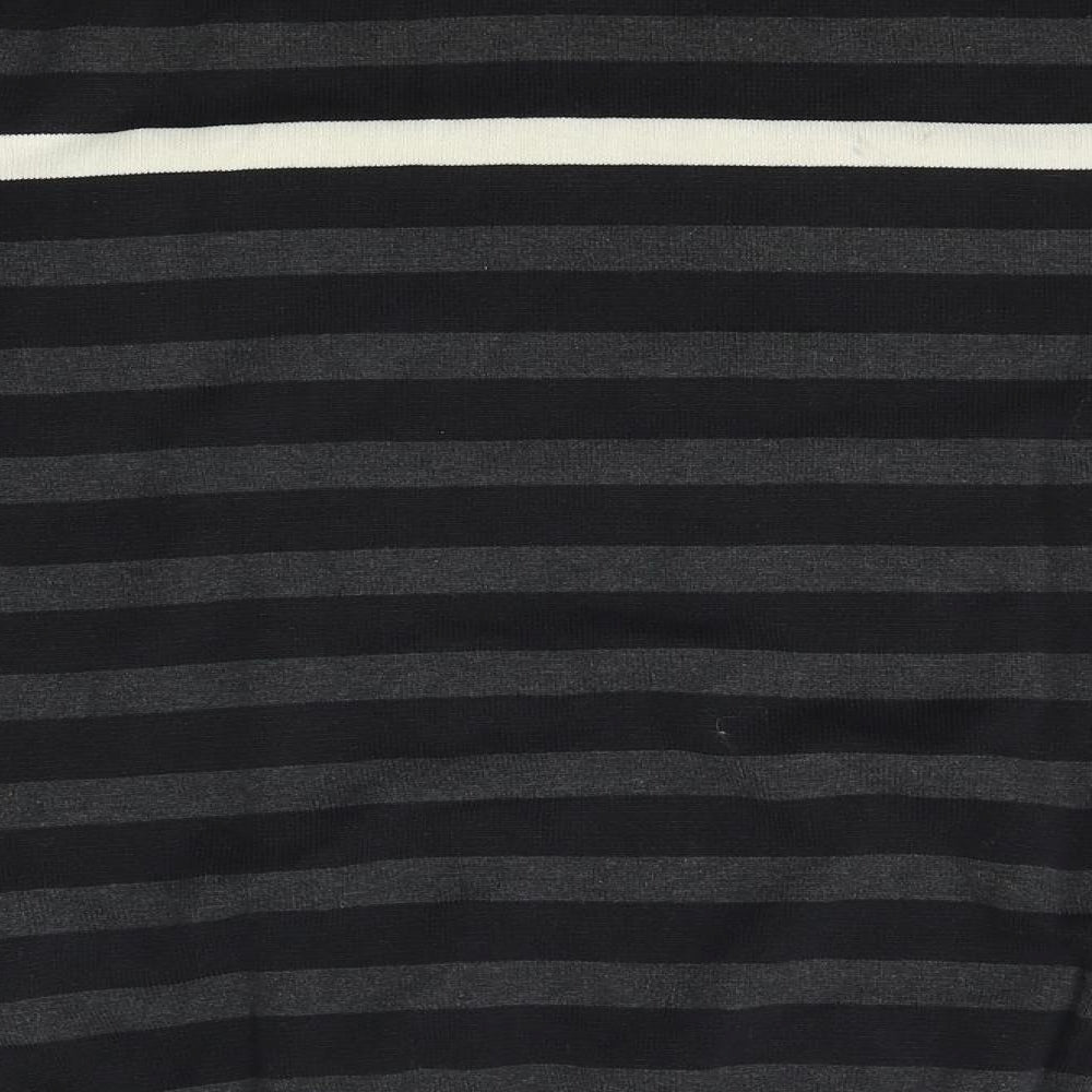 TOM TAILOR Mens Black Striped Pullover Jumper Size M