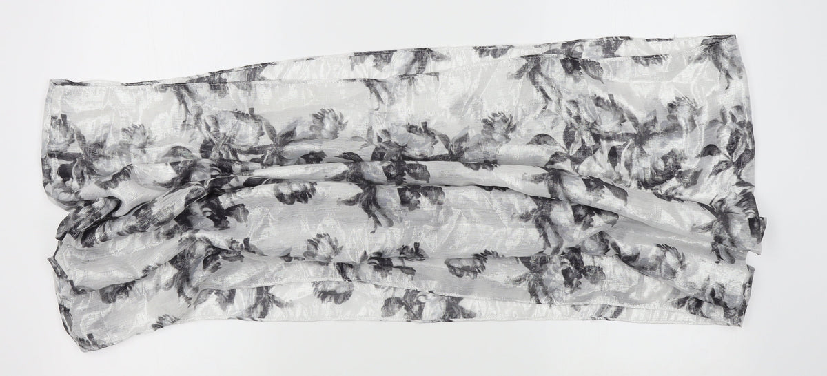 Preworn Womens Grey Floral Shawl/Wrap