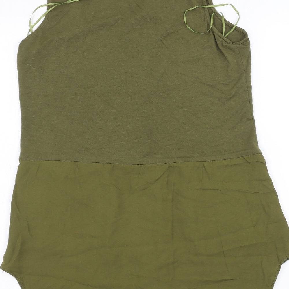 TU Womens Green Basic Button-Up Size 10
