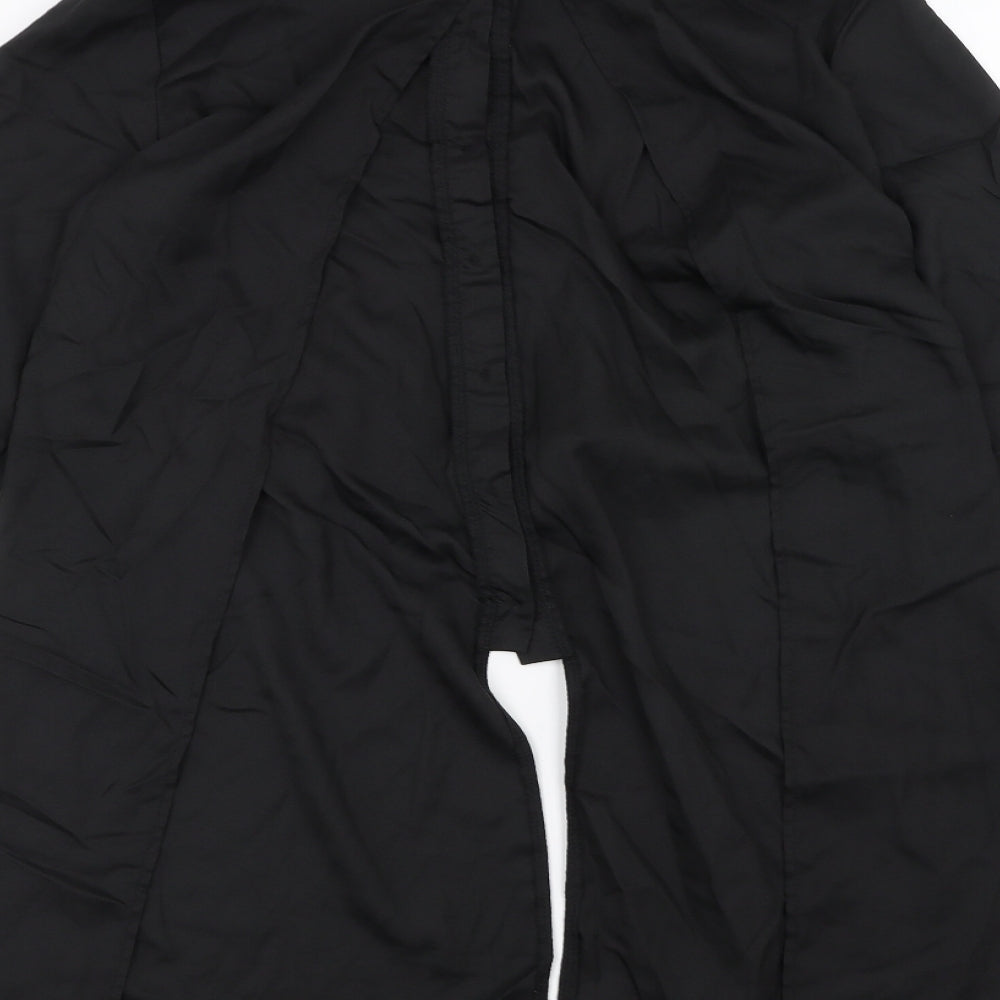 Boohoo Womens Black Basic Button-Up Size 8