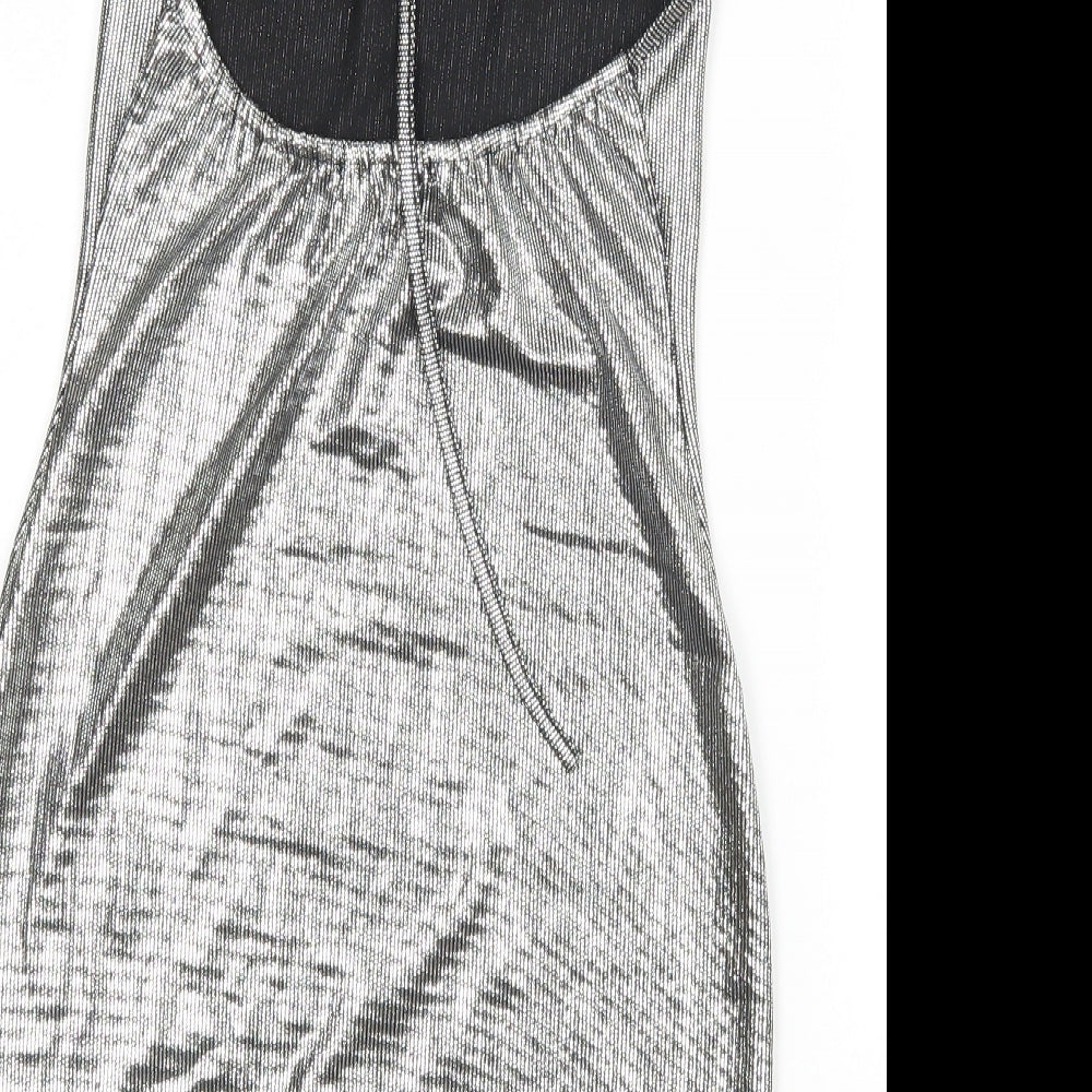 PRETTYLITTLETHING Womens Silver Pencil Dress Size 8