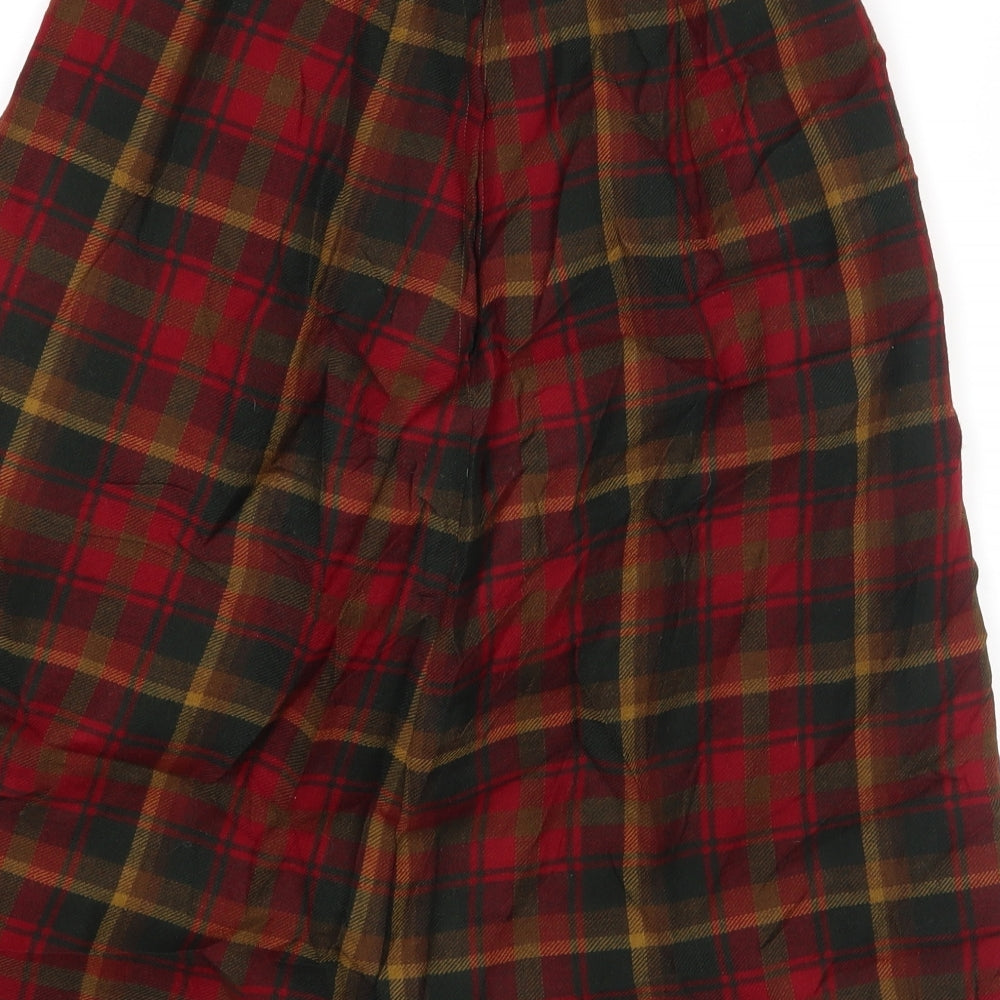 Preworn Womens Red Check A-Line Skirt
