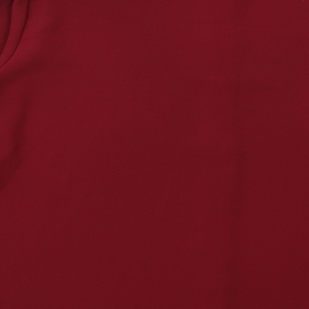 Boohoo Womens Red Basic Button-Up Size M
