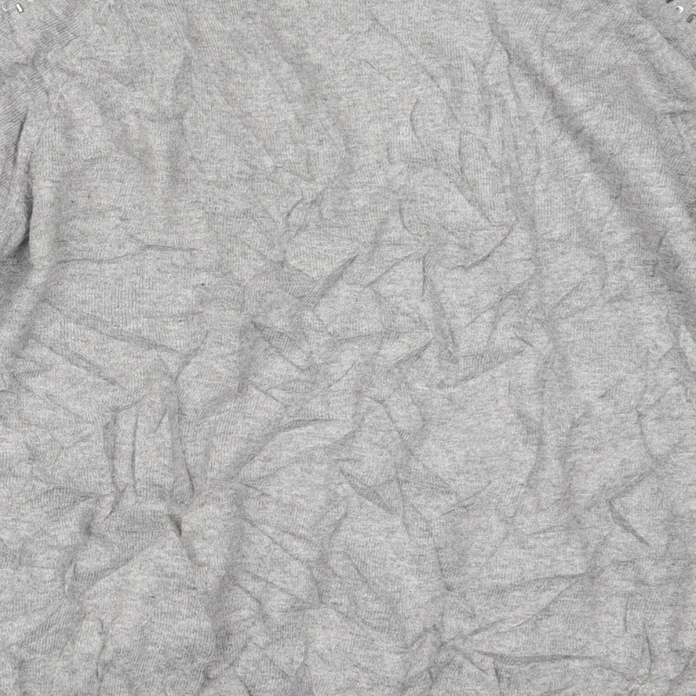 Wallis Womens Grey Knit Pullover Jumper Size L