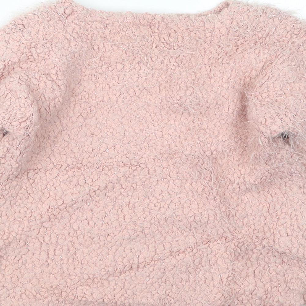NEXT Girls Pink Knit Pullover Jumper Size 8 Years