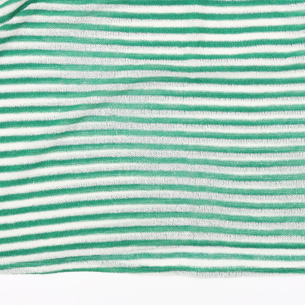 H&M Womens Green Striped Pullover Jumper Size M