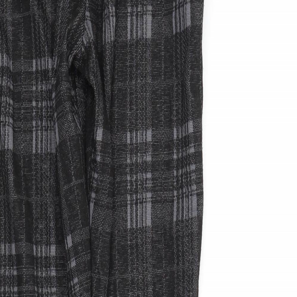 Preworn Womens Black Check Trousers Size S L27 in