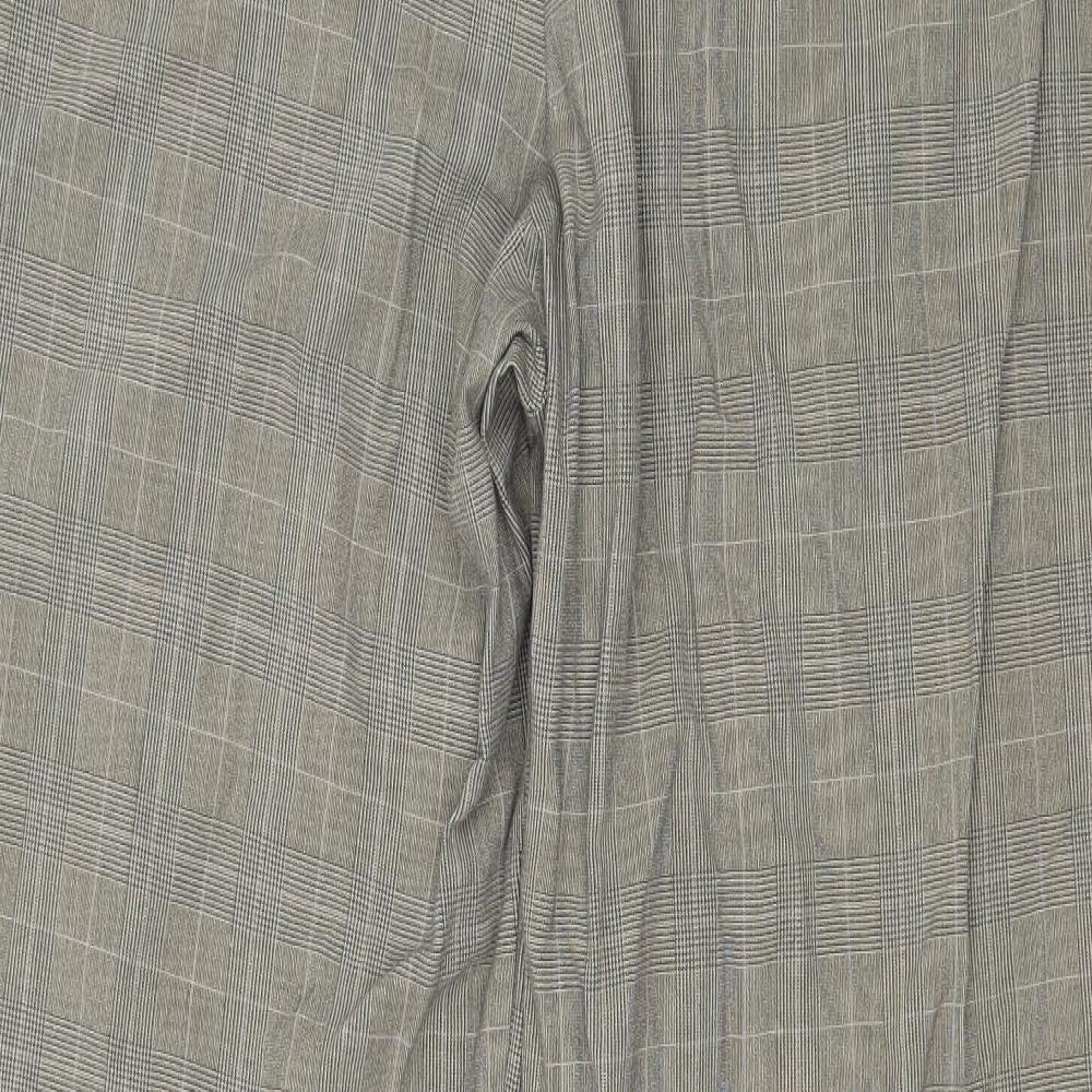 Mia Moda Womens Grey Check Trousers Size 14 L27 in
