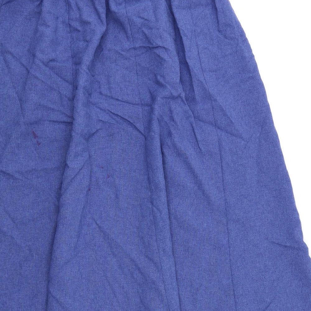 Preworn Womens Blue Pleated Skirt Size 36 in