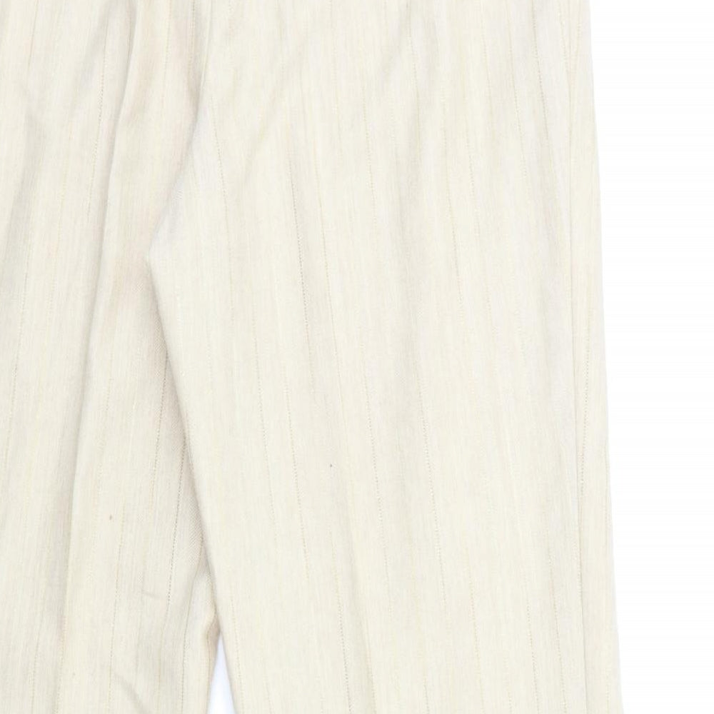Prestige Womens Beige Striped Trousers Size 18 L31 in