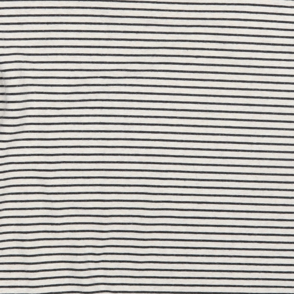 New Look Womens White Striped Basic T-Shirt Size 8