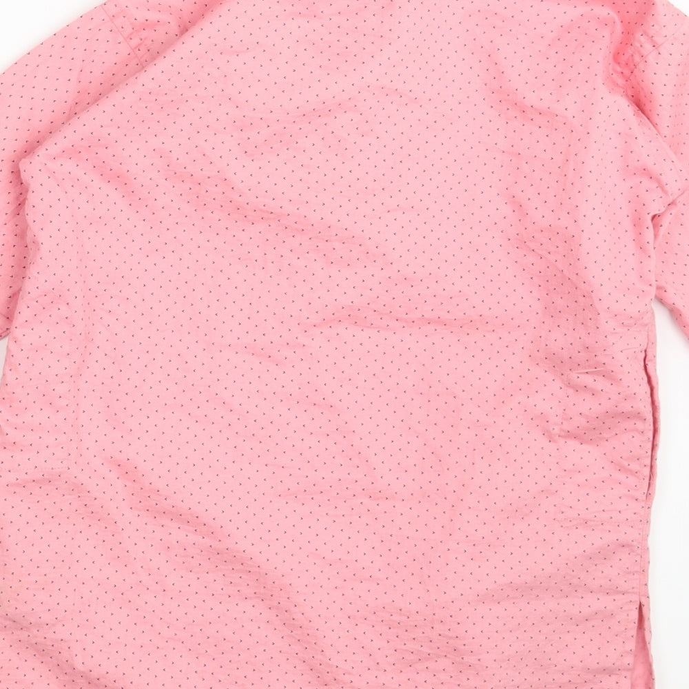 Avera Womens Pink Polka Dot Basic Button-Up One Size