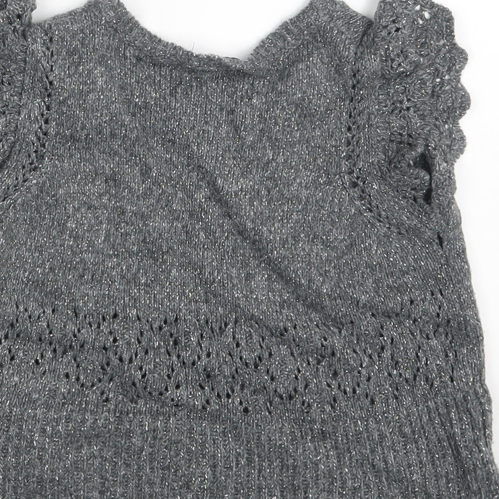 Mayoral Chic Girls Grey Pullover Jumper Size 6-7 Years