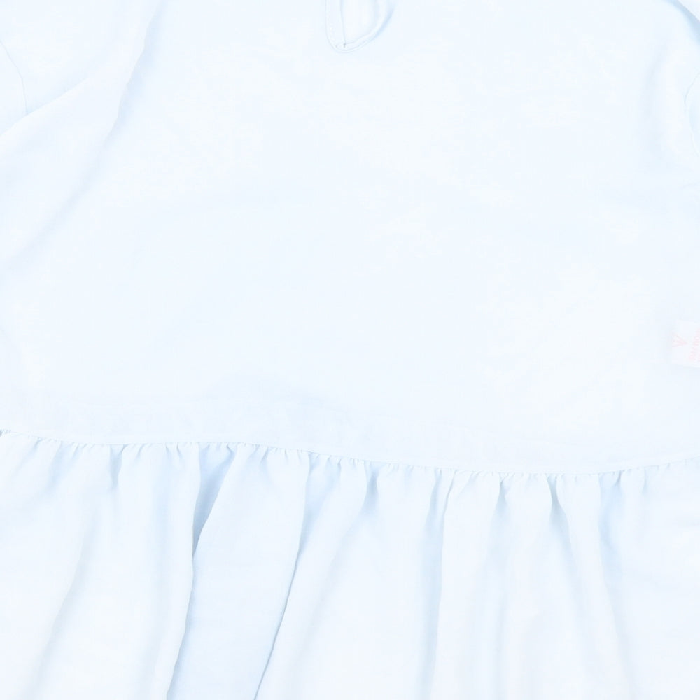 Boohoo Womens Blue Basic Blouse Size 6