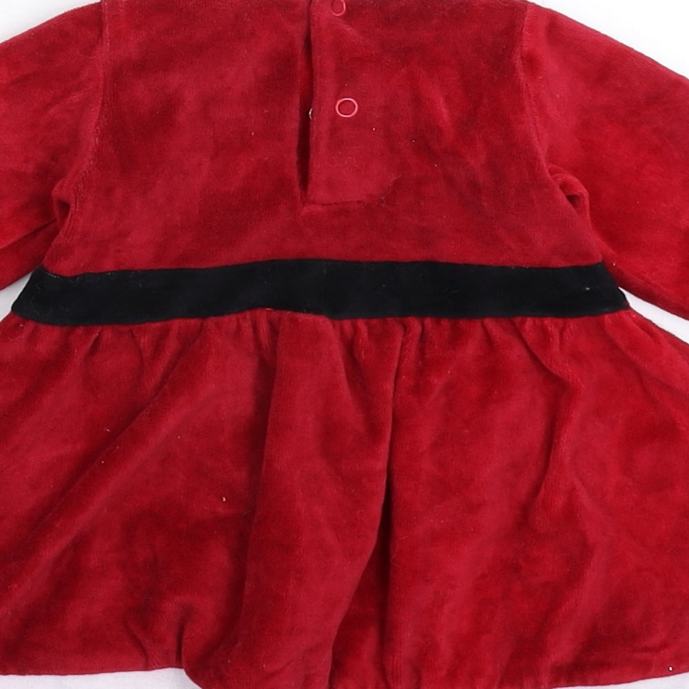 Primark Girls Red Fleece Fit & Flare Size 3-6 Months - Christmas