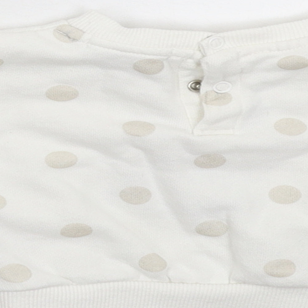 Primark Girls White Spotted Pullover Jumper Size 3-6 Months - Sweatshirt