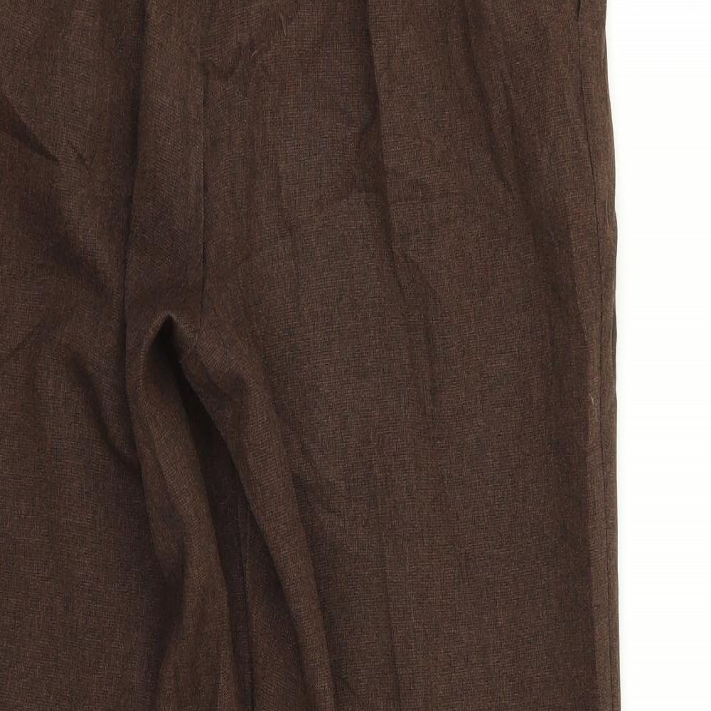 BHS Womens Brown Trousers Size 12 L27 in - Stretch waistband
