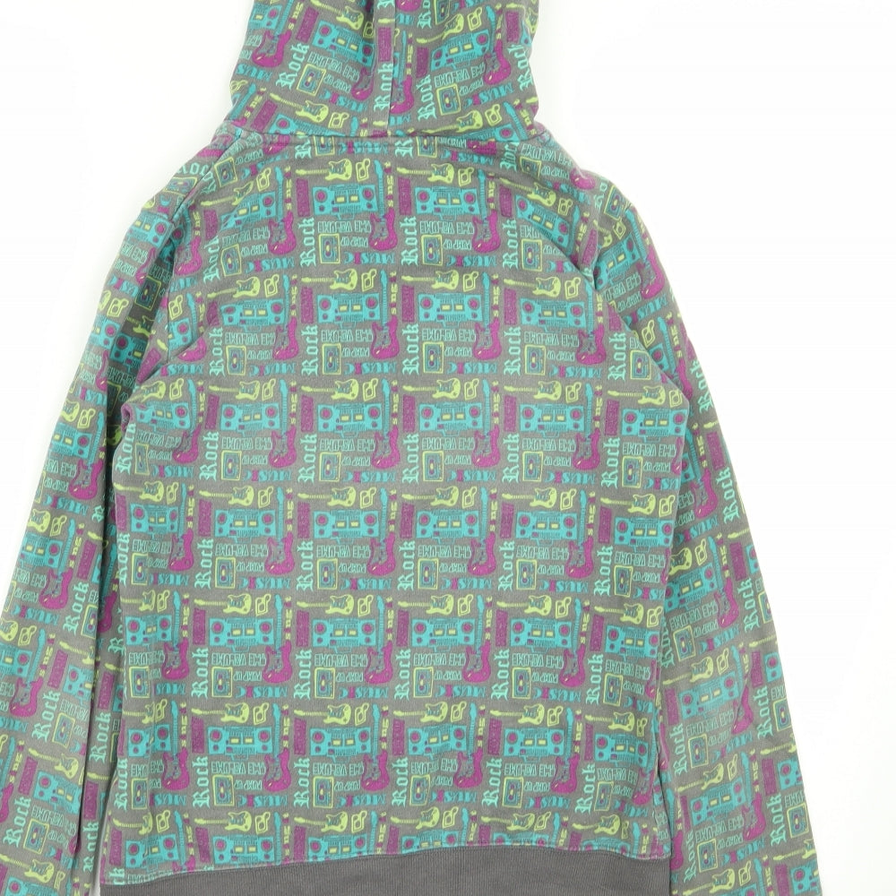ardene Girls Multicoloured Geometric Full Zip Jumper Size M