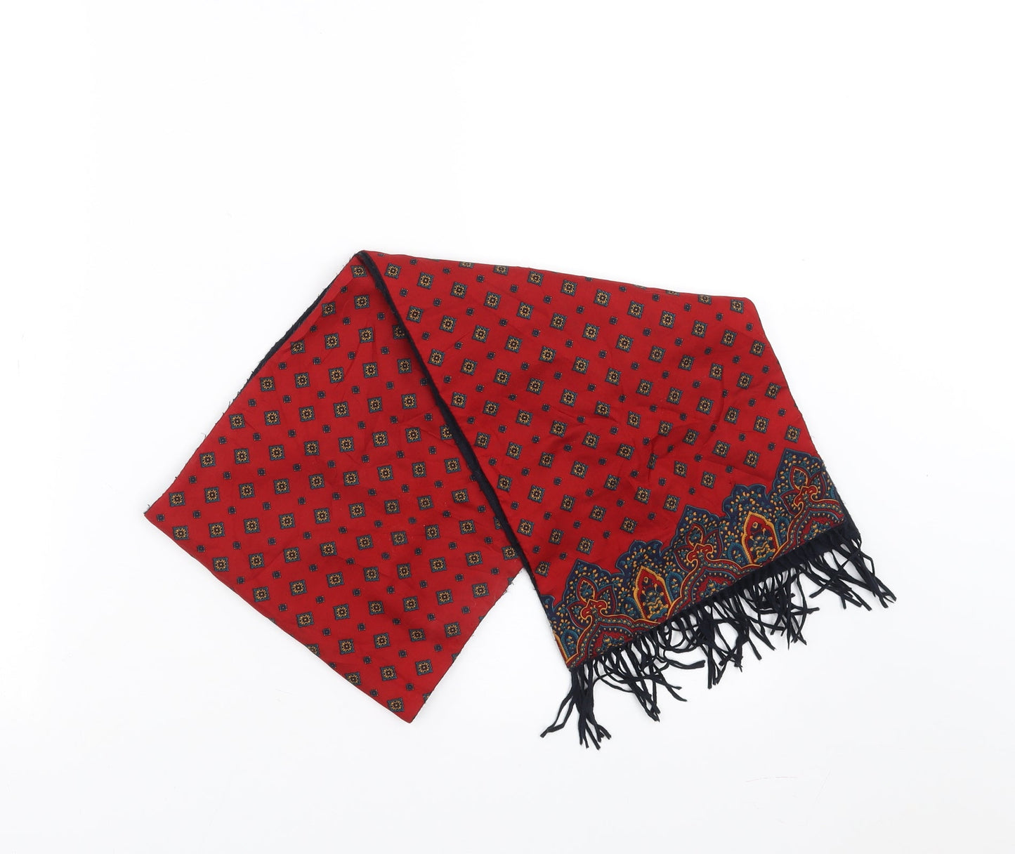 Preworn Womens Red Geometric Scarf