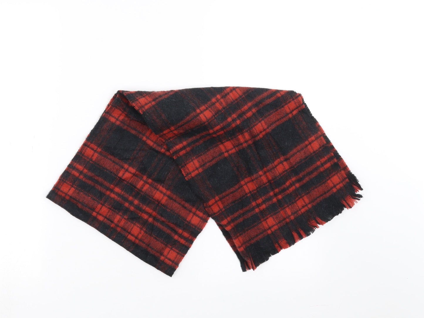 Preworn Womens Red Plaid Scarf