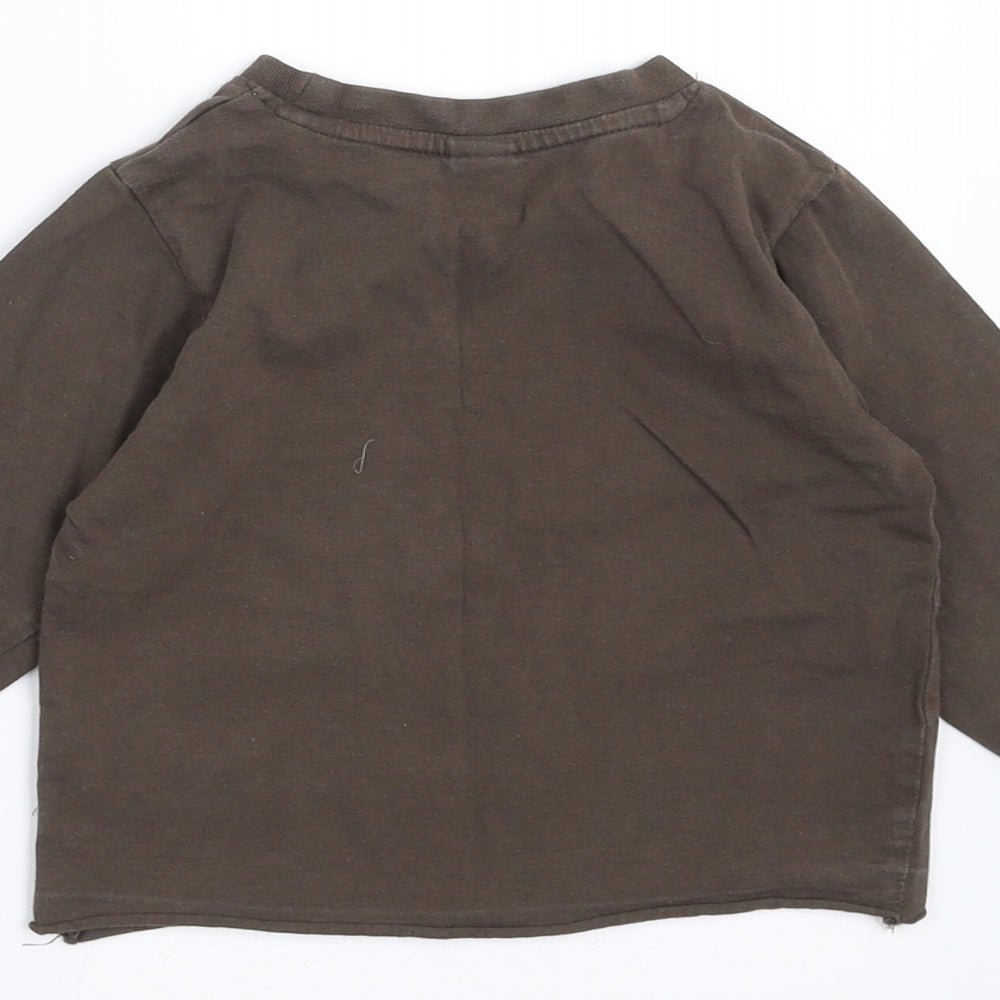 Sainsburys Boys Brown Basic T-Shirt Size 9-12 Months