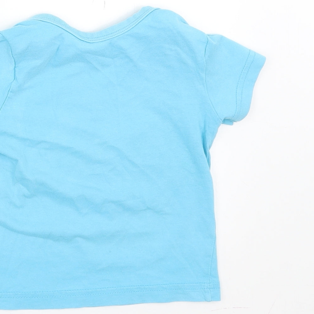 BHS Baby Blue Basic T-Shirt Size 9-12 Months - cheeky monster