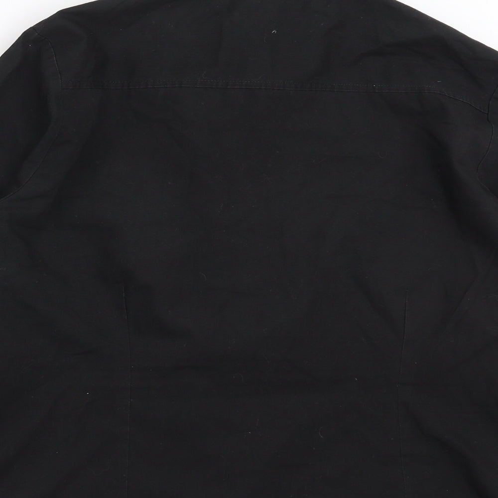 AMARANTO Womens Black Basic Button-Up Size 16